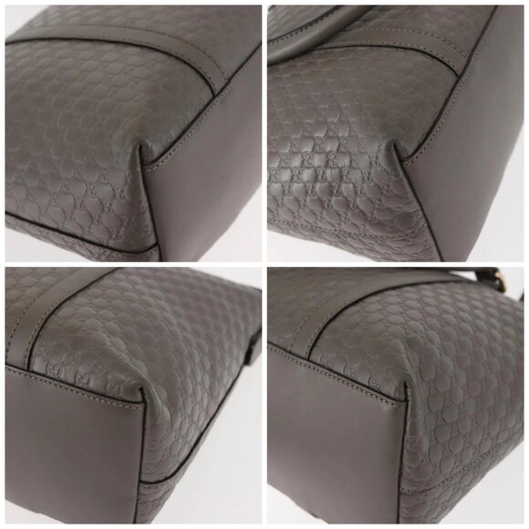 GUCCI Micro GG Guccissima Bag Leather Outlet Light gray 449656 Auth 146581 - Picture 14 of 16